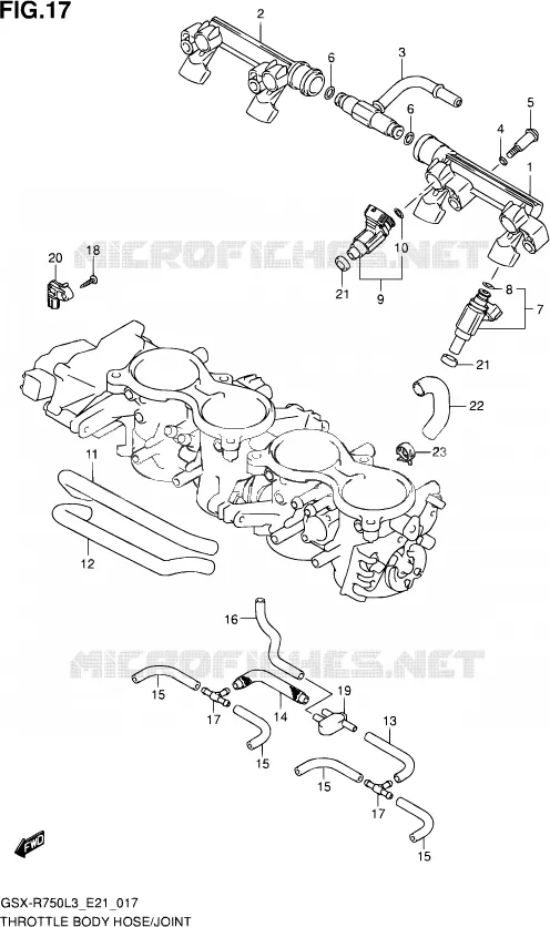 SYSTÈME D'INJECTION (GSX-R750UFL3 E21) Suzuki MOTO 750 GSX-R 2013  GSX-R750UF L3 (E21)