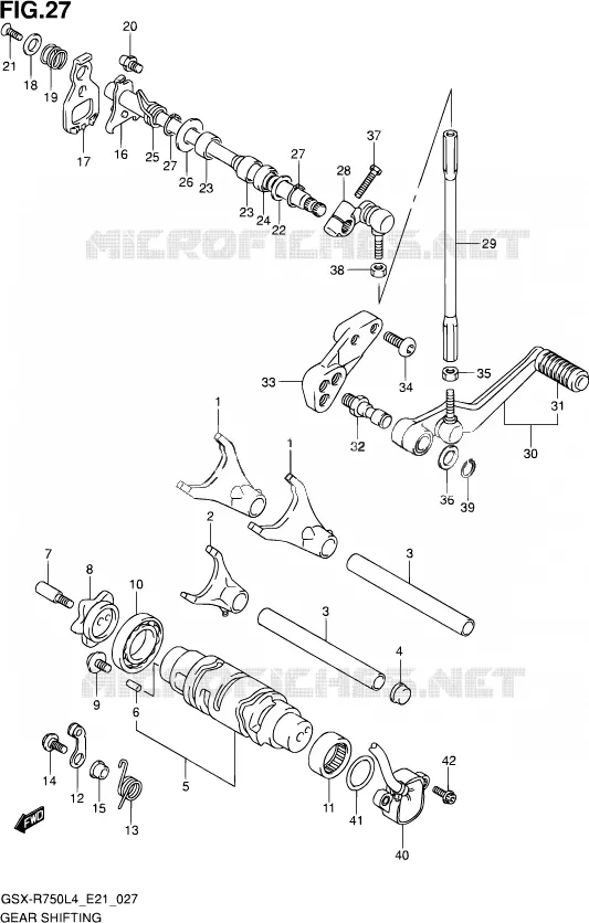 ENSEMBLE SELECTEUR DE VITESSES Suzuki MOTO 750 GSX-R 2014  GSX-R750UF L4 (E21)