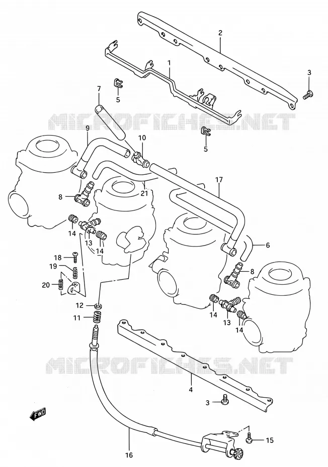 PIECES EXTERNES CARBURATEUR Suzuki MOTO 750 GSX-R 1992  GSX-R750W N (E03,E28,E33)