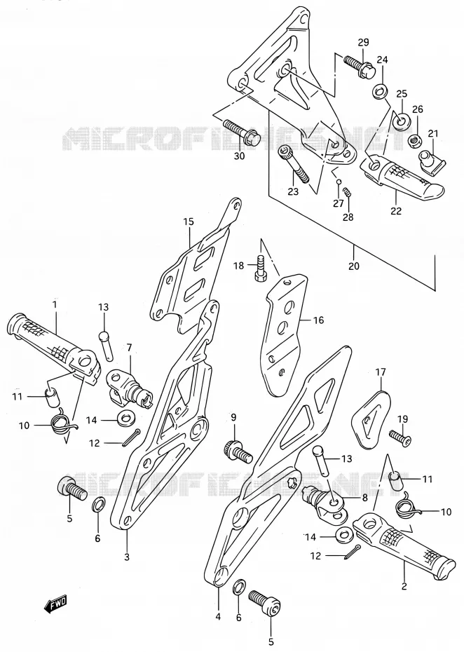 REPOSE PIED Suzuki MOTO 750 GSX-R 1992  GSX-R750W N (E03,E28,E33)