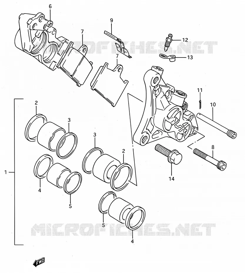 ETRIER DE FREIN AVANT (MODELE N/P) Suzuki MOTO 750 GSX-R 1993  GSX-R750W P (E03,E28,E33)