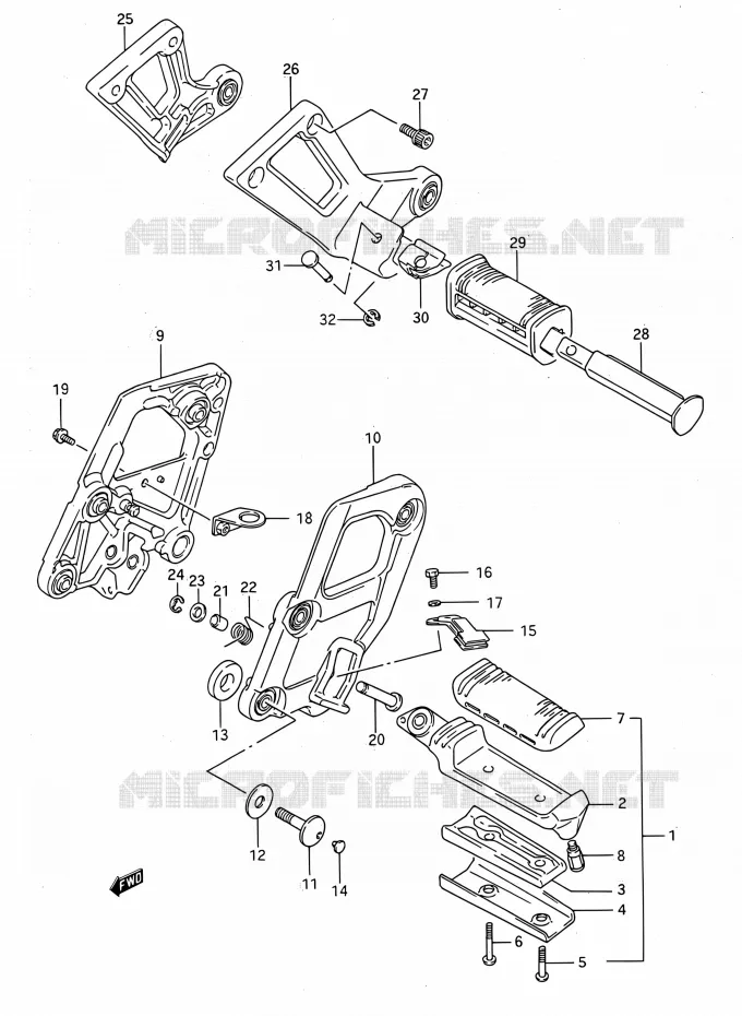 REPOSE PIED Suzuki MOTO 1100 GSX-F 1989  GSX1100F K (E03,E28,E33)