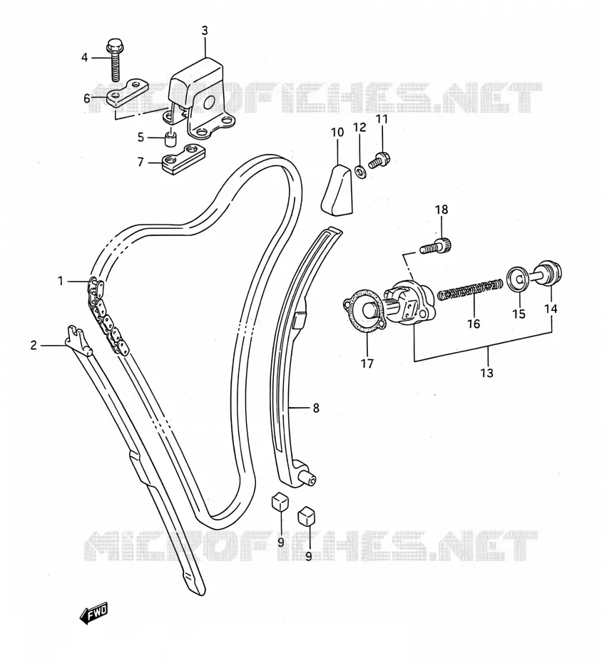 DISTRIBUTION Suzuki MOTO 1100 GSX-F 1990  GSX1100F L (E03,E28,E33)