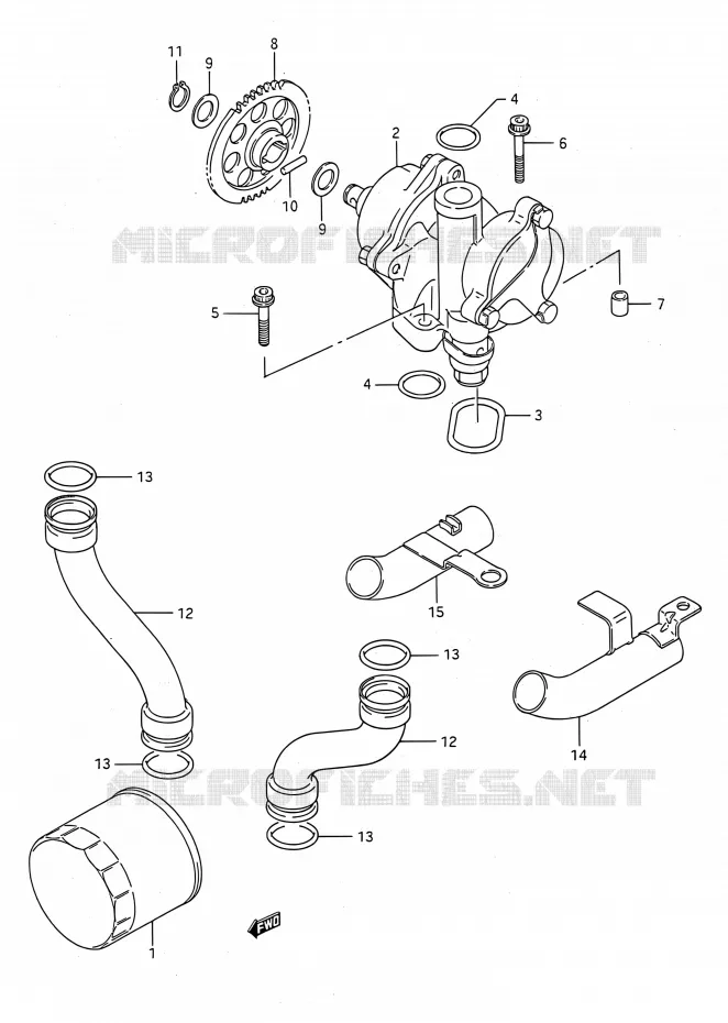 POMPE A HUILE Suzuki MOTO 1100 GSX-F 1990  GSX1100F L (E03,E28,E33)