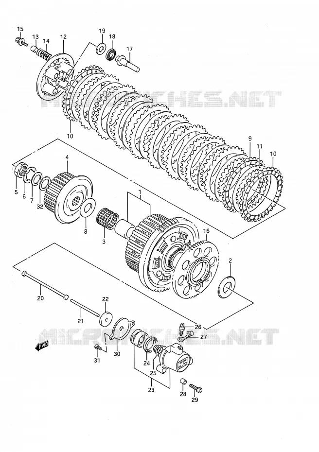 EMBRAYAGE Suzuki MOTO 1100 GSX-F 1991  GSX1100F M (E03,E28,E33)