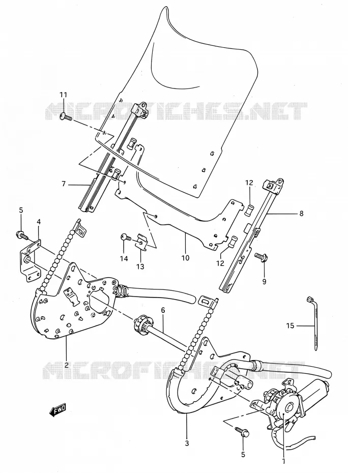 PARE-BRISE Suzuki MOTO 1100 GSX-F 1991  GSX1100F M (E03,E28,E33)