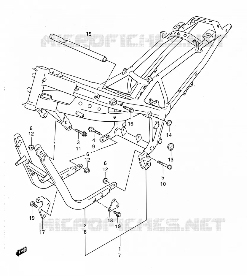 CADRE Suzuki MOTO 1100 GSX-F 1992  GSX1100F N (E03,E28,E33)