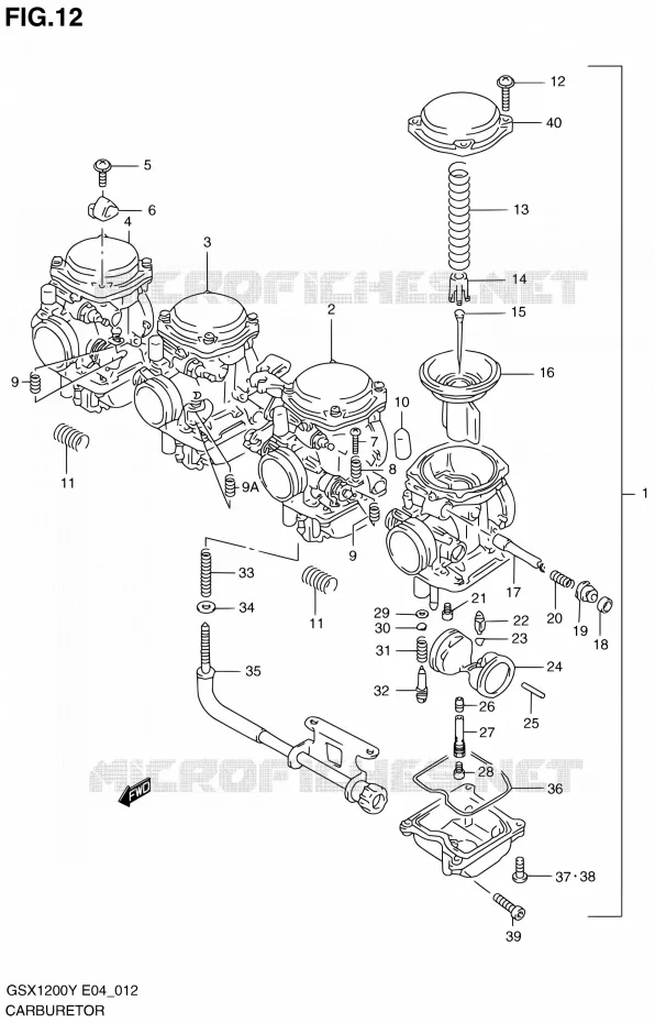 CARBURATEUR Suzuki MOTO 1200 GSX 2001  GSX1200K1