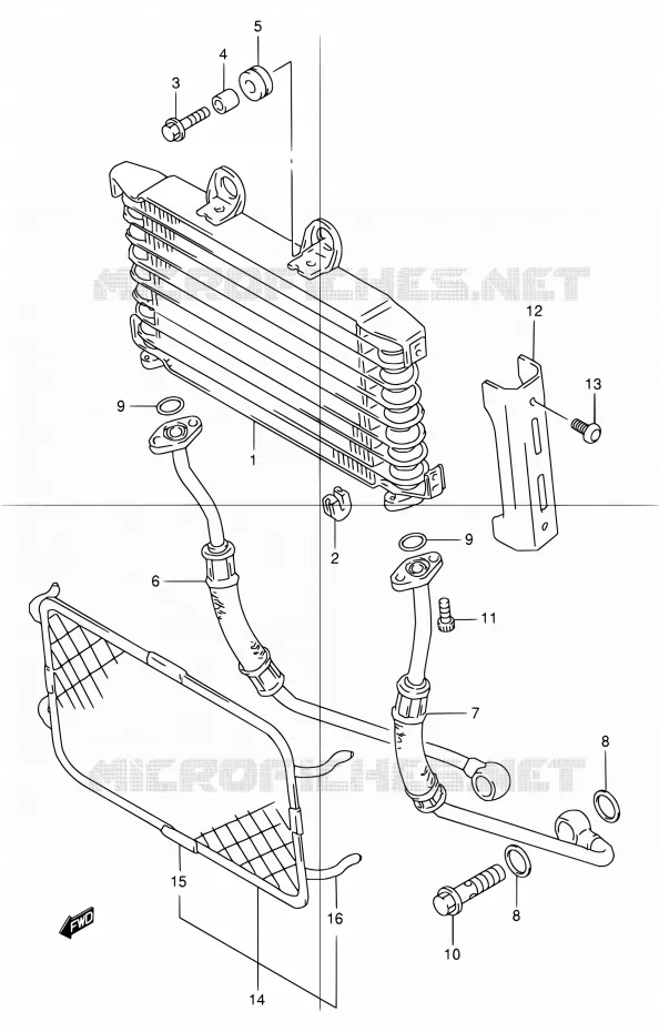 RADIATEUR D'HUILE Suzuki MOTO 1200 GSX 2001  GSX1200K1