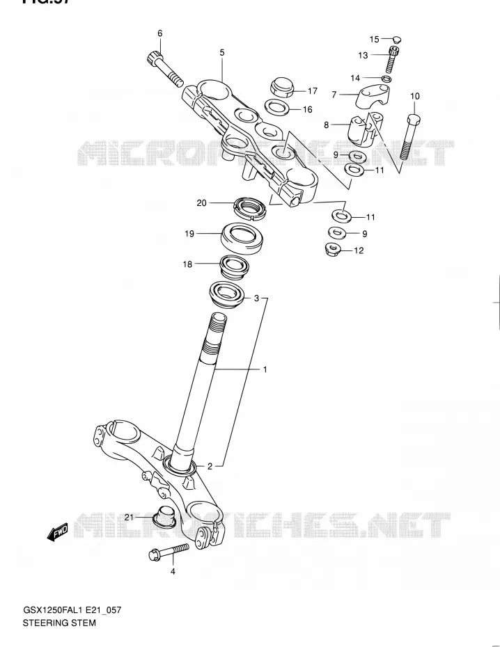 COLONNE DE DIRECTION Suzuki MOTO 1250 GSX-F 2011  GSX1250FAL1(E24)