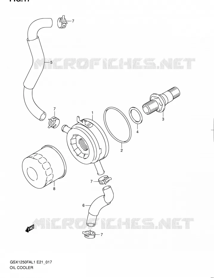 RADIATEUR D'HUILE Suzuki MOTO 1250 GSX-F 2011  GSX1250FAL1(E24)