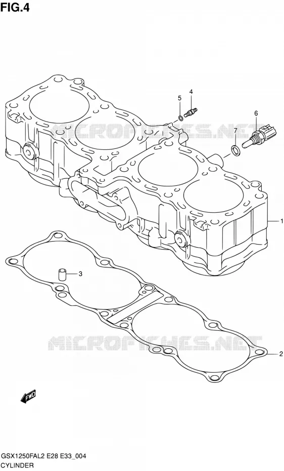 CYLINDRE Suzuki MOTO 1250 GSX-F 2012  GSX1250FAL2(E03,E28,E33)