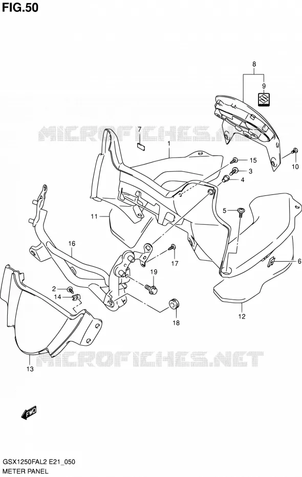CARENAGE - SUPPORT DE COMPTEUR Suzuki MOTO 1250 GSX-F 2012  GSX1250FAL2(E21)
