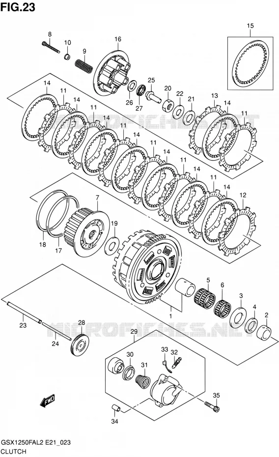 EMBRAYAGE Suzuki MOTO 1250 GSX-F 2013  GSX1250FAL2(E21)