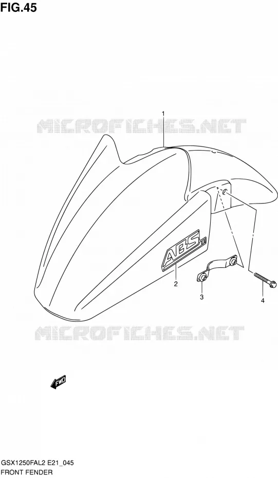 GARDE BOUE AVANT Suzuki MOTO 1250 GSX-F 2012  GSX1250FAL2(E21)