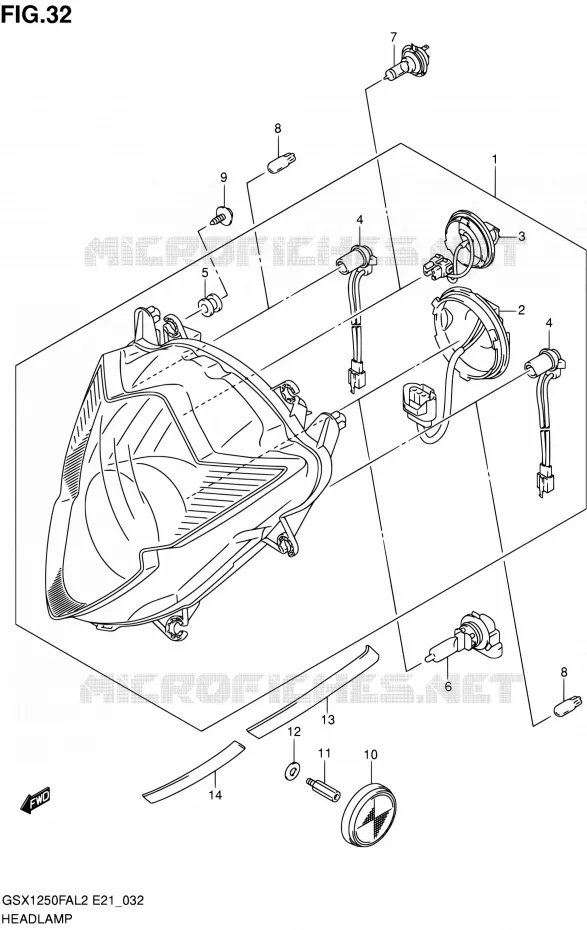 PHARE (GSX1250FAL2 E24) Suzuki MOTO 1250 GSX-F 2015  GSX1250FAL2(E21)