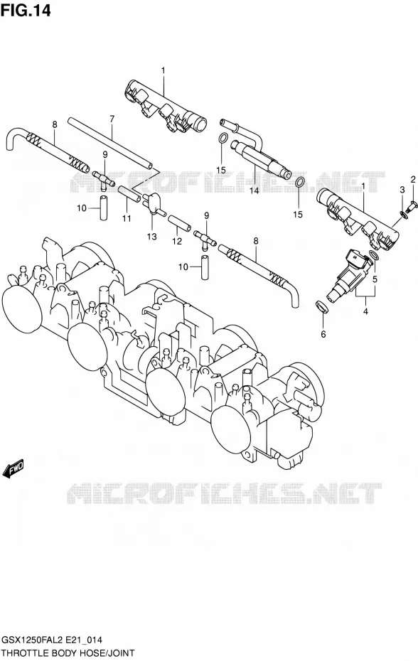 SYSTÈME D'INJECTION Suzuki MOTO 1250 GSX-F 2014  GSX1250FAL2(E21)