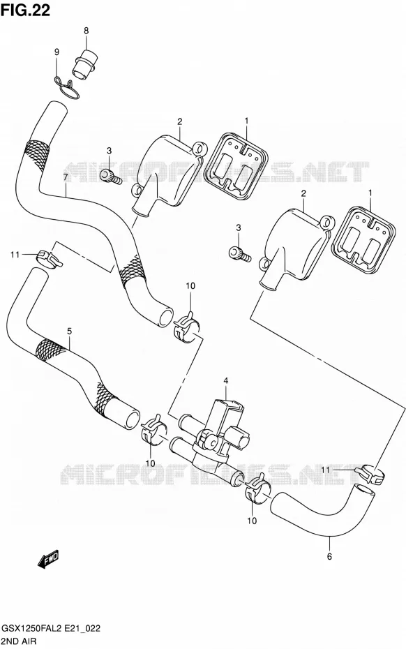 SYSTEME RECYCLAGE GAZ ECHAPPEMENT Suzuki MOTO 1250 GSX-F 2014  GSX1250FAL2(E21)