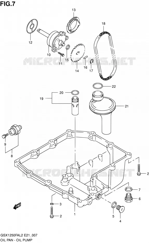 CARTER INFERIEUR - POMPE A HUILE Suzuki MOTO 1250 GSX-F 2012  GSX1250FAL2(E24)