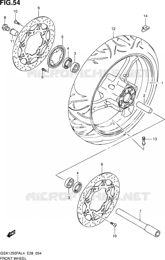 ROUE AVANT Suzuki MOTO 1250 GSX-F 2014  GSX1250FA L4 (E03,E28,E33)