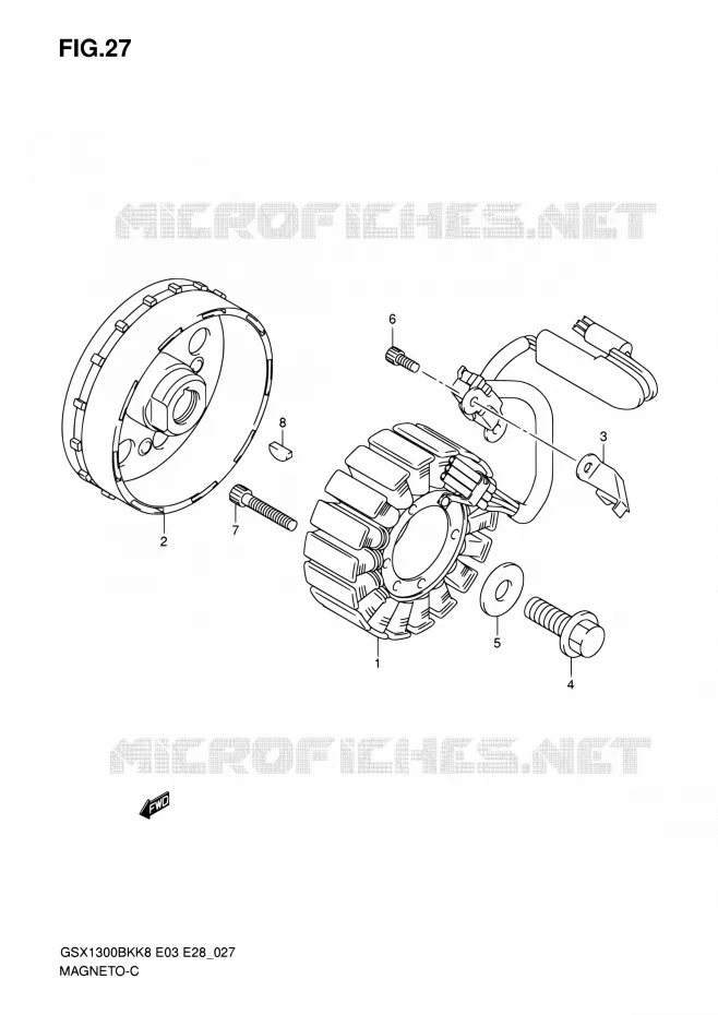 ALLUMAGE ROTOR - STATOR Suzuki MOTO 1300 B-KING 2008  GSX1300BK K8 (E03,E28,E33)