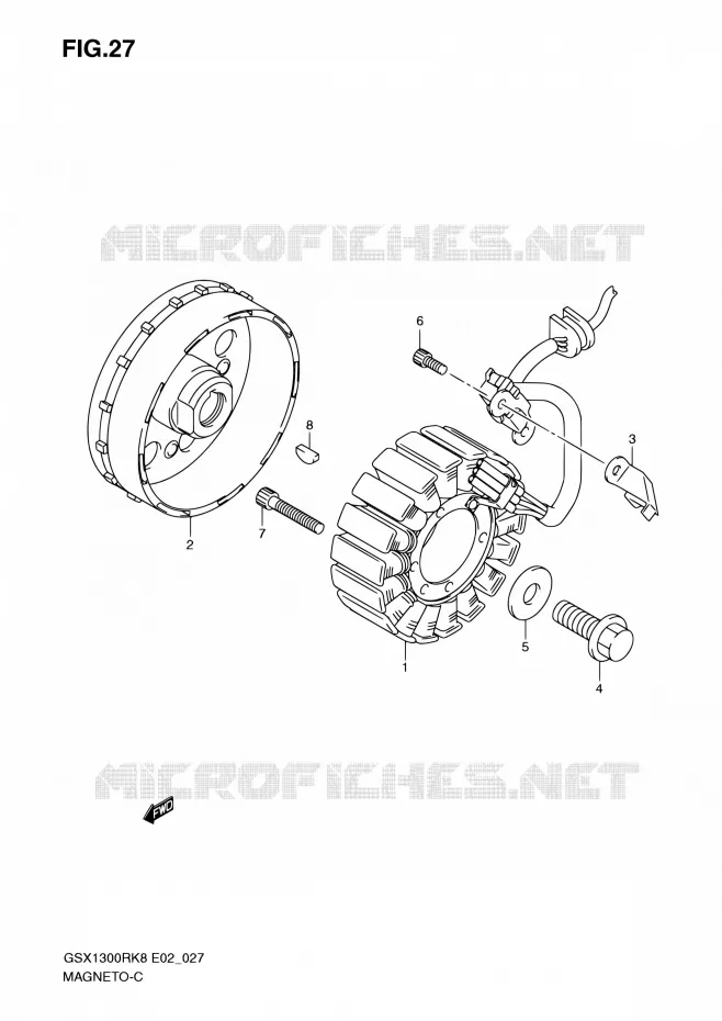ALLUMAGE ROTOR - STATOR Suzuki MOTO 1300 HAYABUSA 2008  GSX1300RK8(E19)