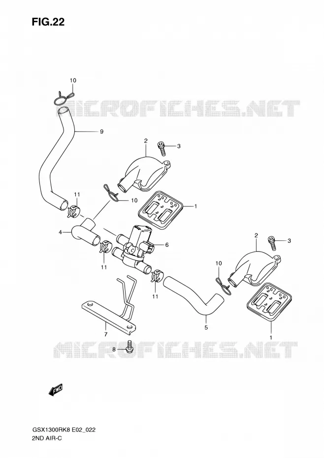 SYSTEME RECYCLAGE GAZ ECHAPPEMENT Suzuki MOTO 1300 HAYABUSA 2009  GSX1300RK9(E19)