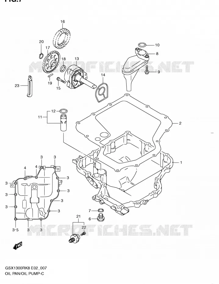 CARTER INFERIEUR - POMPE A HUILE Suzuki MOTO 1300 HAYABUSA 2010  GSX1300RL0(E14)