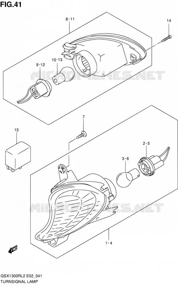 CLIGNOTANTS Suzuki MOTO 1300 HAYABUSA 2012  GSX1300RL2(E02)