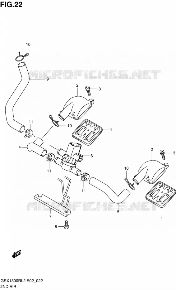 SYSTEME RECYCLAGE GAZ ECHAPPEMENT Suzuki MOTO 1300 HAYABUSA 2012  GSX1300RL2(E02)