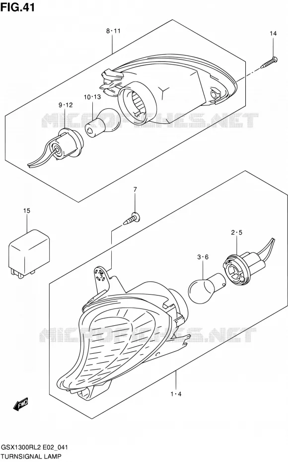 CLIGNOTANTS Suzuki MOTO 1300 HAYABUSA 2012  GSX1300RL2(E19)