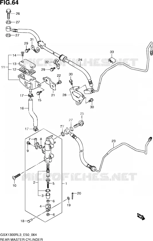 MAITRE CYLINDRE ARRIERE Suzuki MOTO 1300 HAYABUSA 2013  GSX1300R L3 (E50)