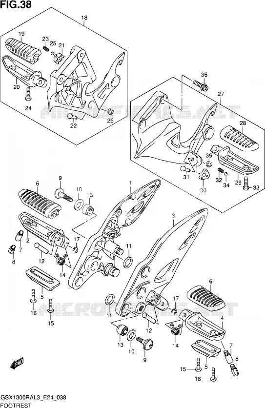 REPOSE PIED Suzuki MOTO 1300 HAYABUSA 2013  GSX1300RA L3 (E24)