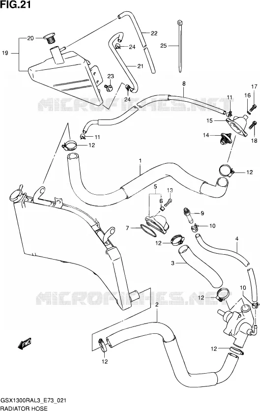 DURITE DE RADIATEUR Suzuki MOTO 1300 HAYABUSA 2013  GSX1300RA L3 (E73)