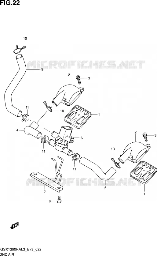 SYSTEME RECYCLAGE GAZ ECHAPPEMENT Suzuki MOTO 1300 HAYABUSA 2013  GSX1300RA L3 (E73)