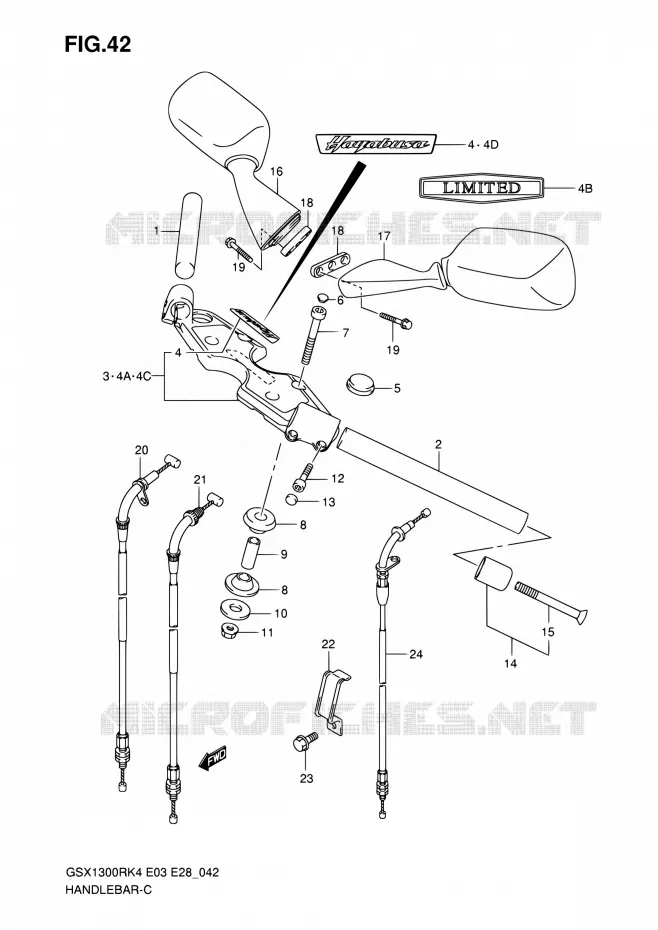 GUIDON Suzuki MOTO 1300 HAYABUSA 2004  GSX1300RZ K7 (E03,E28,E33)