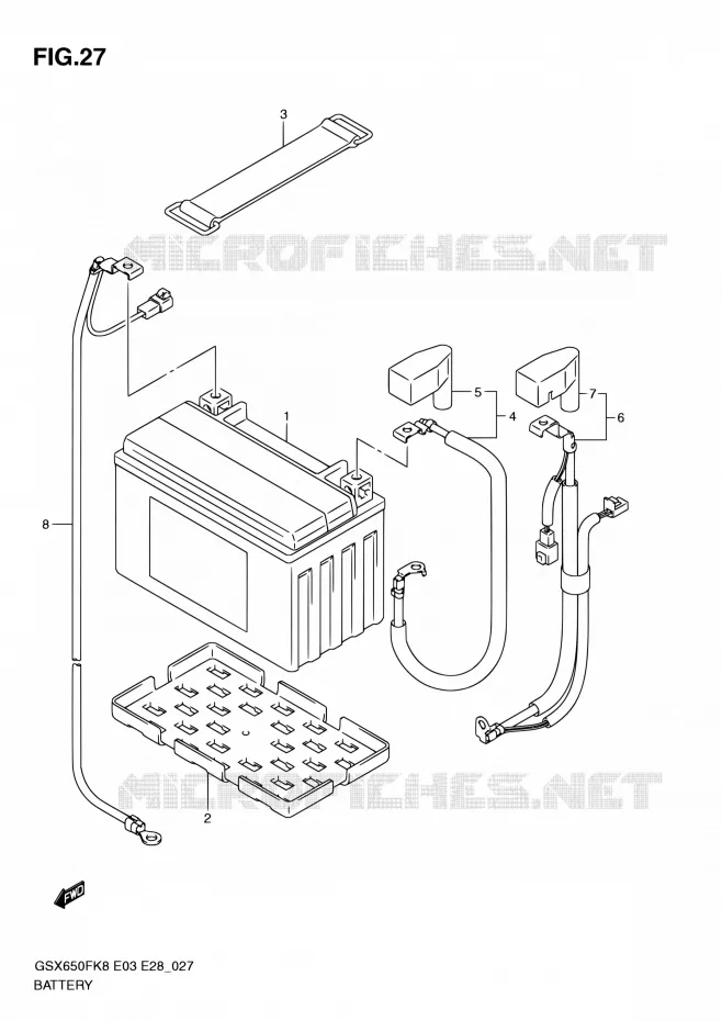 BATTERIE Suzuki MOTO 650 GSX-F 2008  GSX650F K8 (E03,E28,E33)
