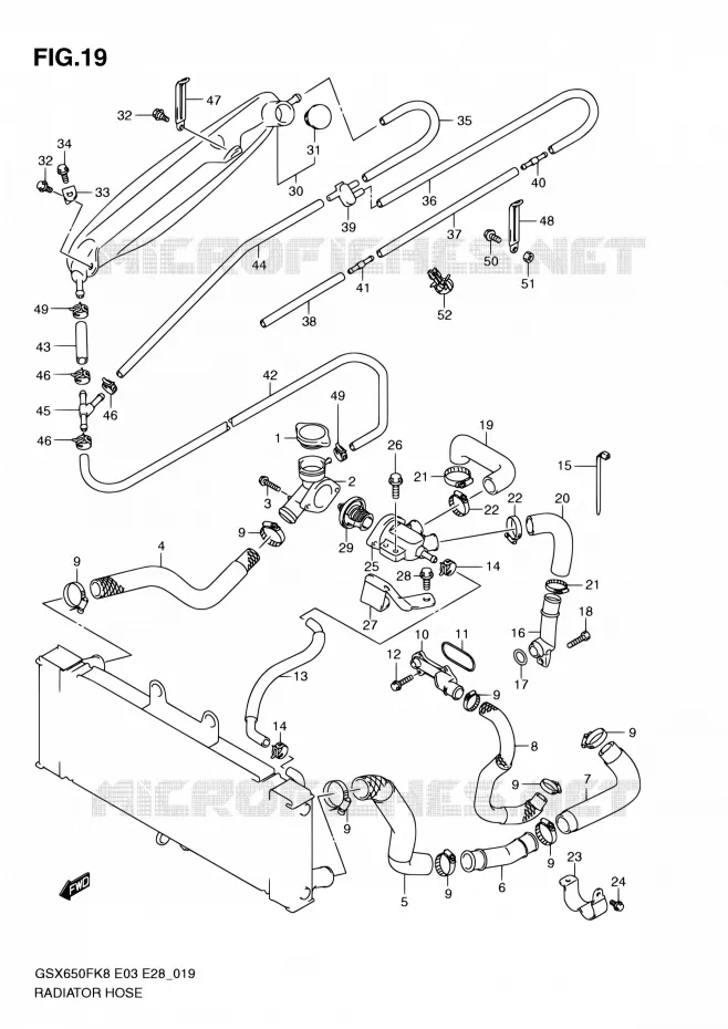 DURITE DE RADIATEUR Suzuki MOTO 650 GSX-F 2008  GSX650F K8 (E03,E28,E33)