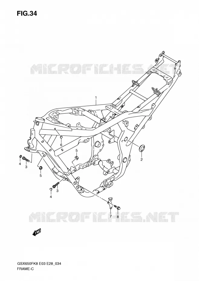 CADRE Suzuki MOTO 650 GSX-F 2010  GSX650F L0 (E03,E28,E33)