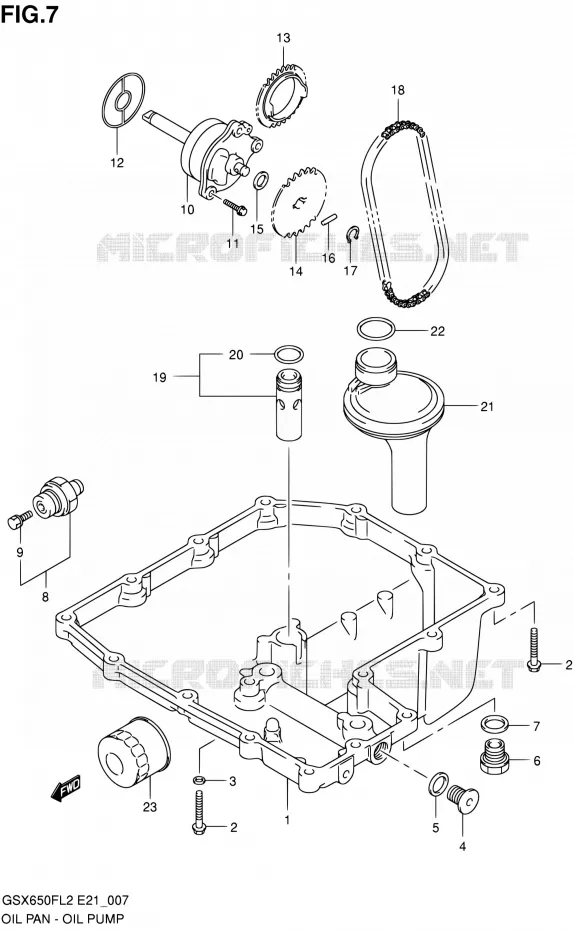 CARTER INFERIEUR - POMPE A HUILE Suzuki MOTO 650 GSX-F 2012  GSX650FL2(E21)