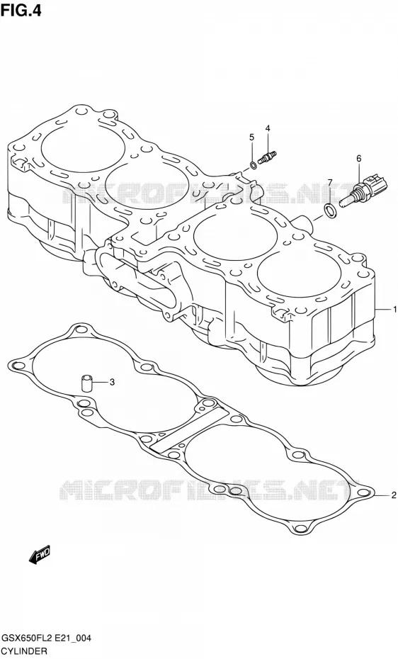 CYLINDRE Suzuki MOTO 650 GSX-F 2012  GSX650FL2(E21)