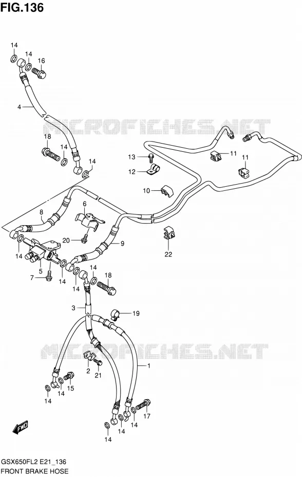 DURITE DE FREIN AVANT (GSX650FUAL2 E21) Suzuki MOTO 650 GSX-F 2012  GSX650FL2(E21)