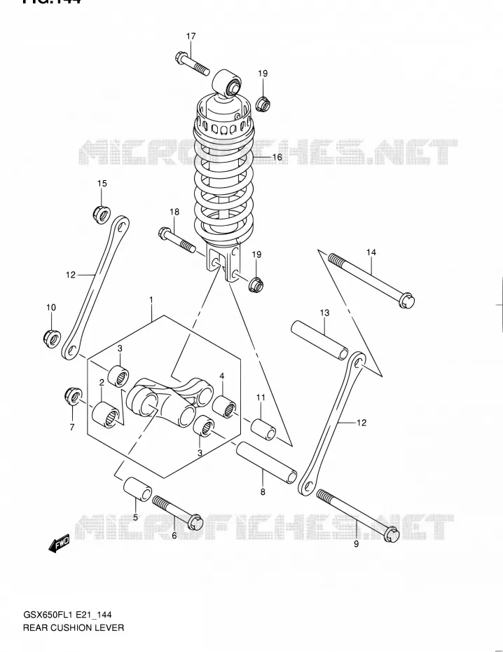 BIELLETTE D'AMORTISSEUR (GSX650FAL1 E21) Suzuki MOTO 650 GSX-F 2011  GSX650FL1(E24)
