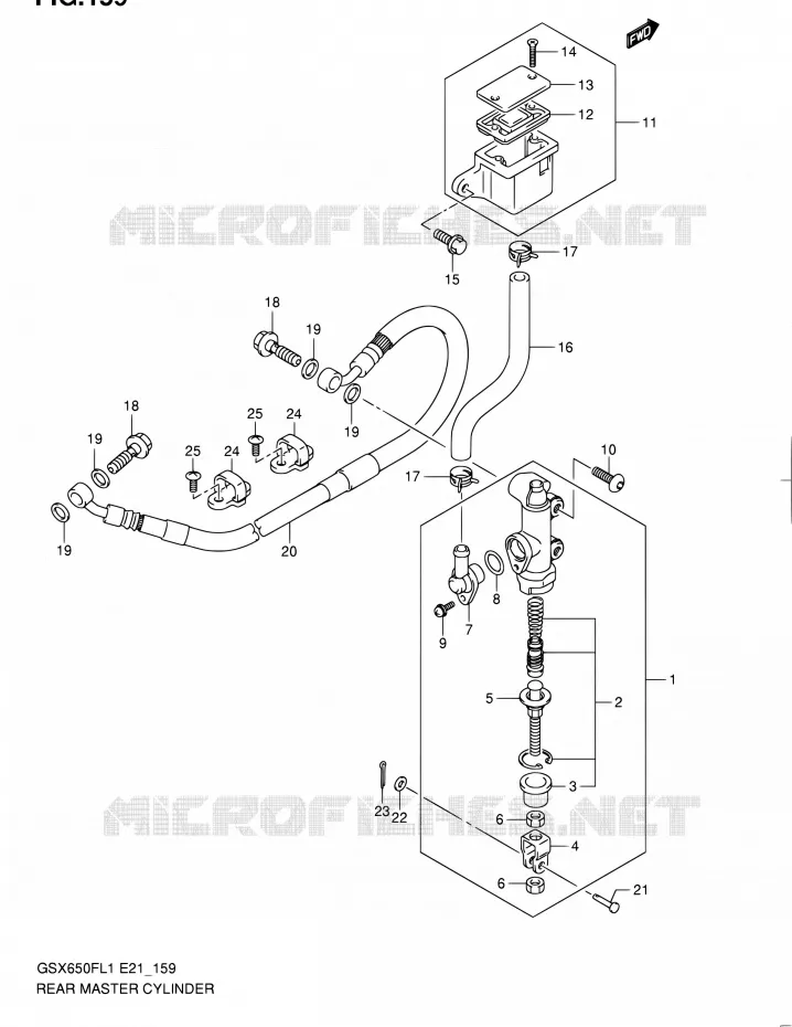 MAITRE CYLINDRE ARRIERE (GSX650FL1 E24) Suzuki MOTO 650 GSX-F 2011  GSX650FL1(E24)
