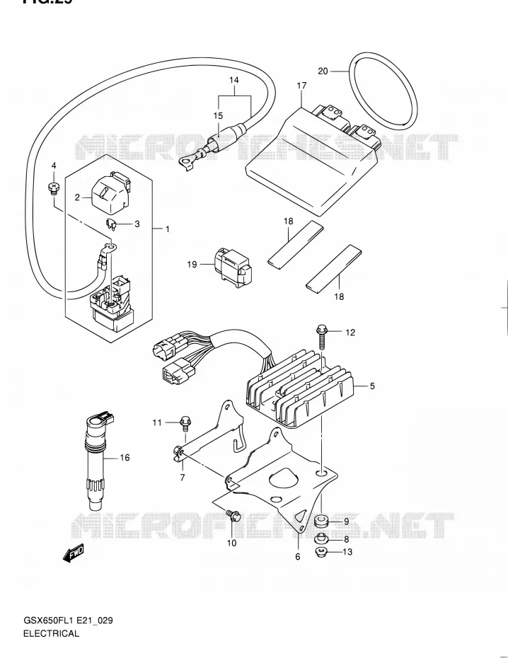 PARTIE ELECTRIQUE (GSX650FUL1 E24) Suzuki MOTO 650 GSX-F 2011  GSX650FL1(E24)