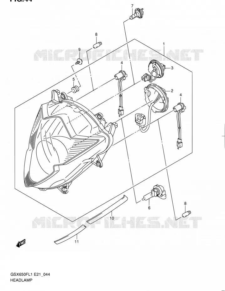 PHARE (GSX650FL1 E21) Suzuki MOTO 650 GSX-F 2011  GSX650FL1(E24)