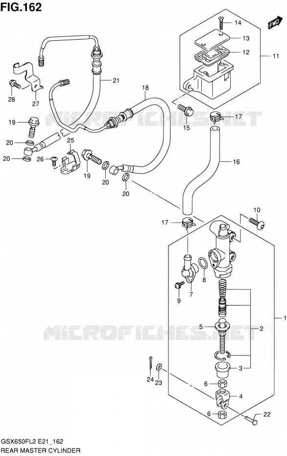 MAITRE CYLINDRE ARRIERE (GSX650FAL2 E21) Suzuki MOTO 650 GSX-F 2012  GSX650FL2(E24)