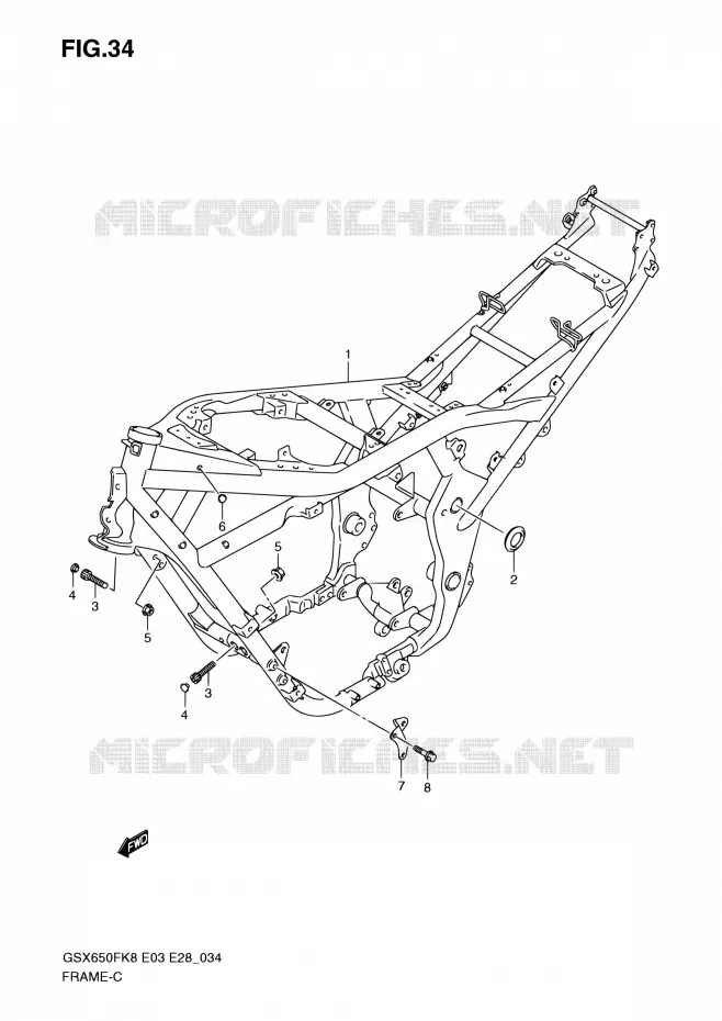 CADRE Suzuki MOTO 650 GSX-F 2009  GSX650FA K9 (E03,E28,E33)