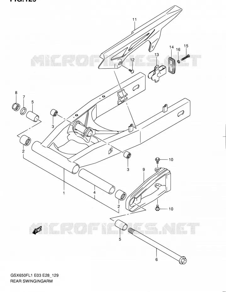 BRAS OSCILLANT ARRIERE Suzuki MOTO 650 GSX-F 2011  GSX650FA L1 (E03,E28,E33)