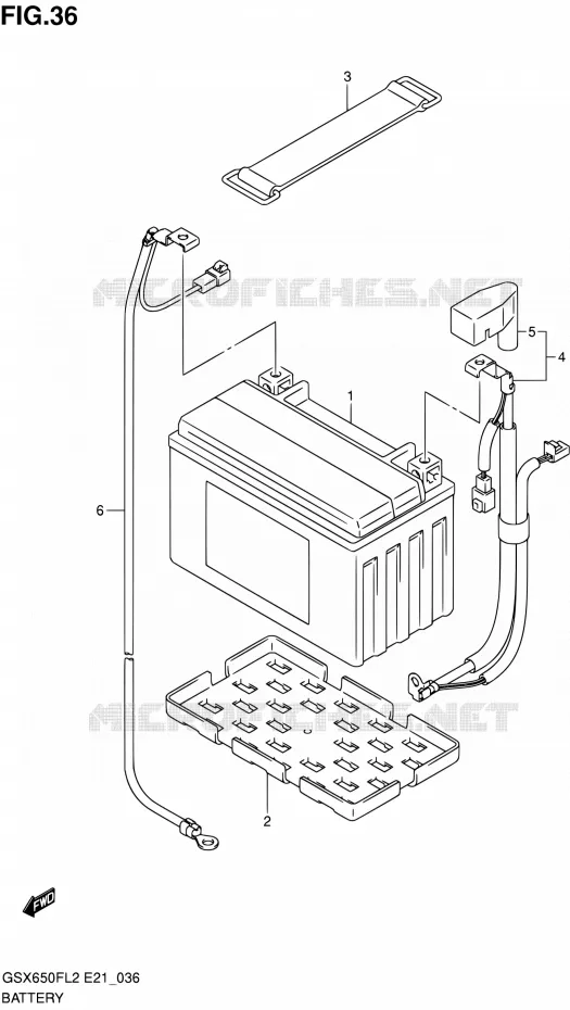 BATTERIE (GSX650FAL2 E21) Suzuki MOTO 650 GSX-F 2013  GSX650FAL2(E21)